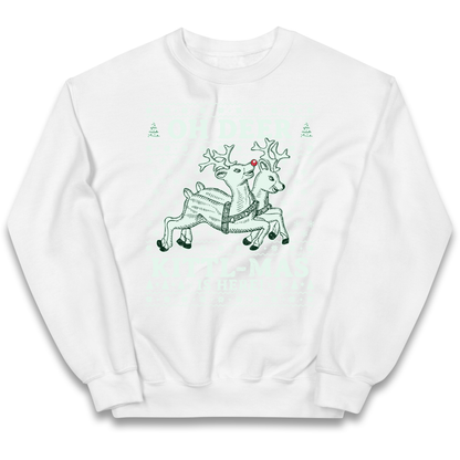 Oh Deer Kittl Mas Is Here Christmas kids sweatshirt