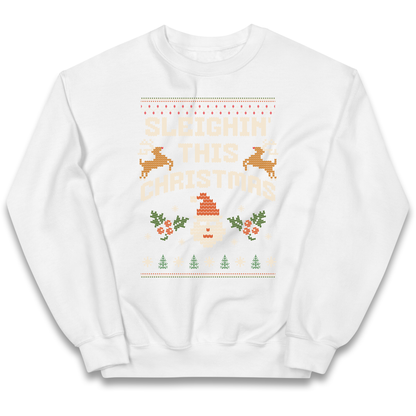 Sleighin This Christmas Christmas kids sweatshirt