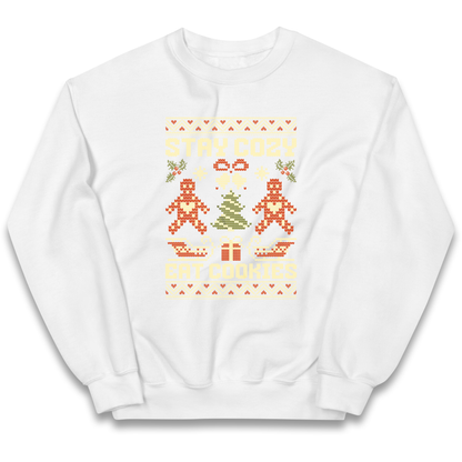 Stay Cozy Eat Cookies Christmas kids sweatshirt