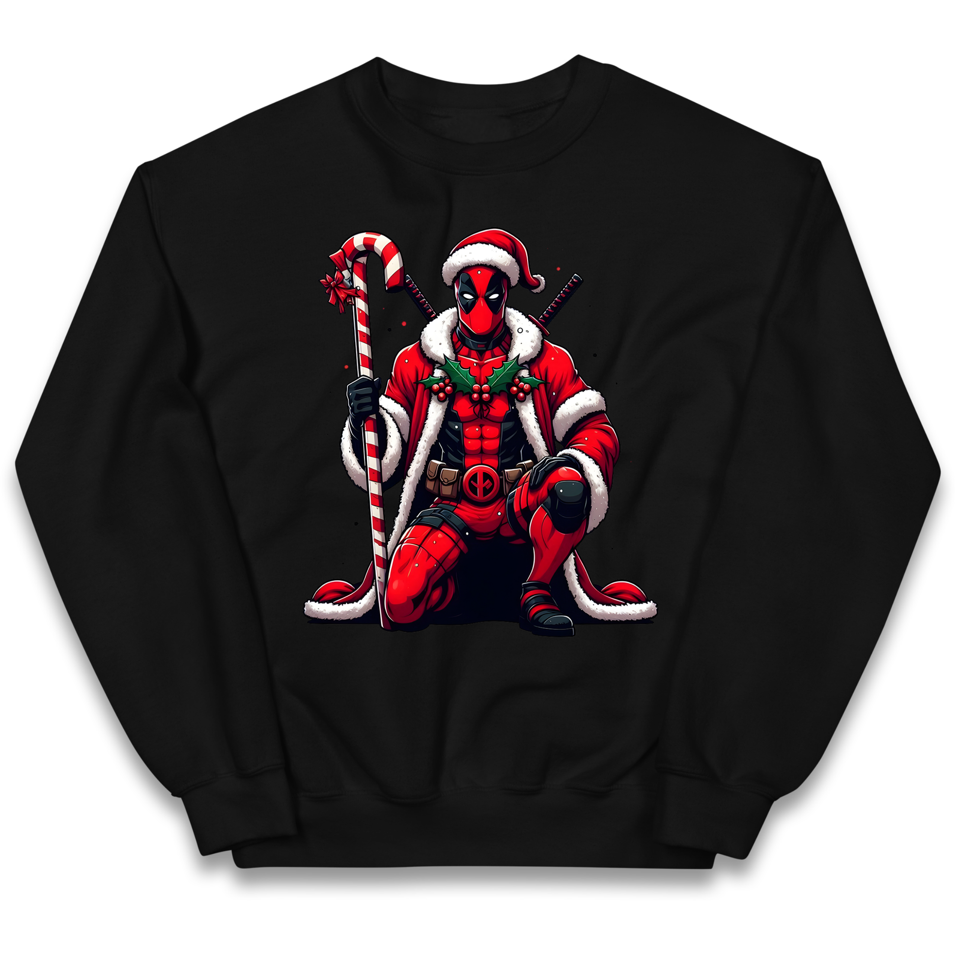 DeadPool Candy Cane Santa kids sweatshirt