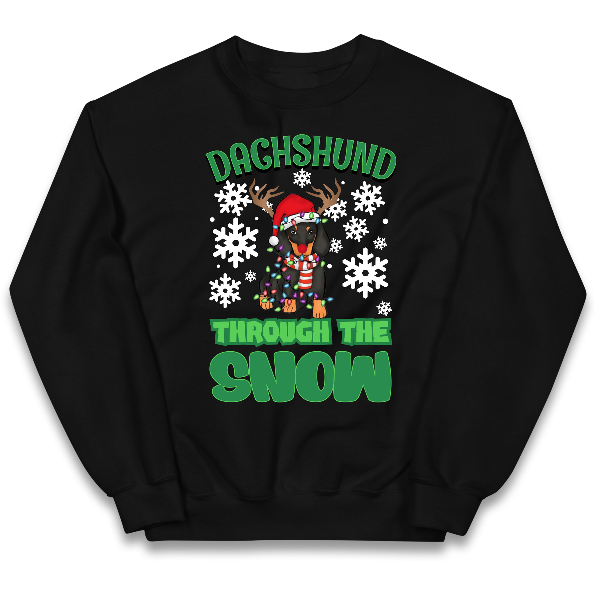 Dachshund Through The Snow Christmas kids sweatshirt