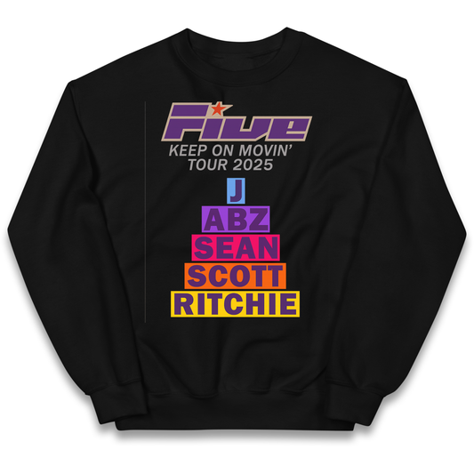 Five Keep On Movin' Tour 2025 kids sweatshirt
