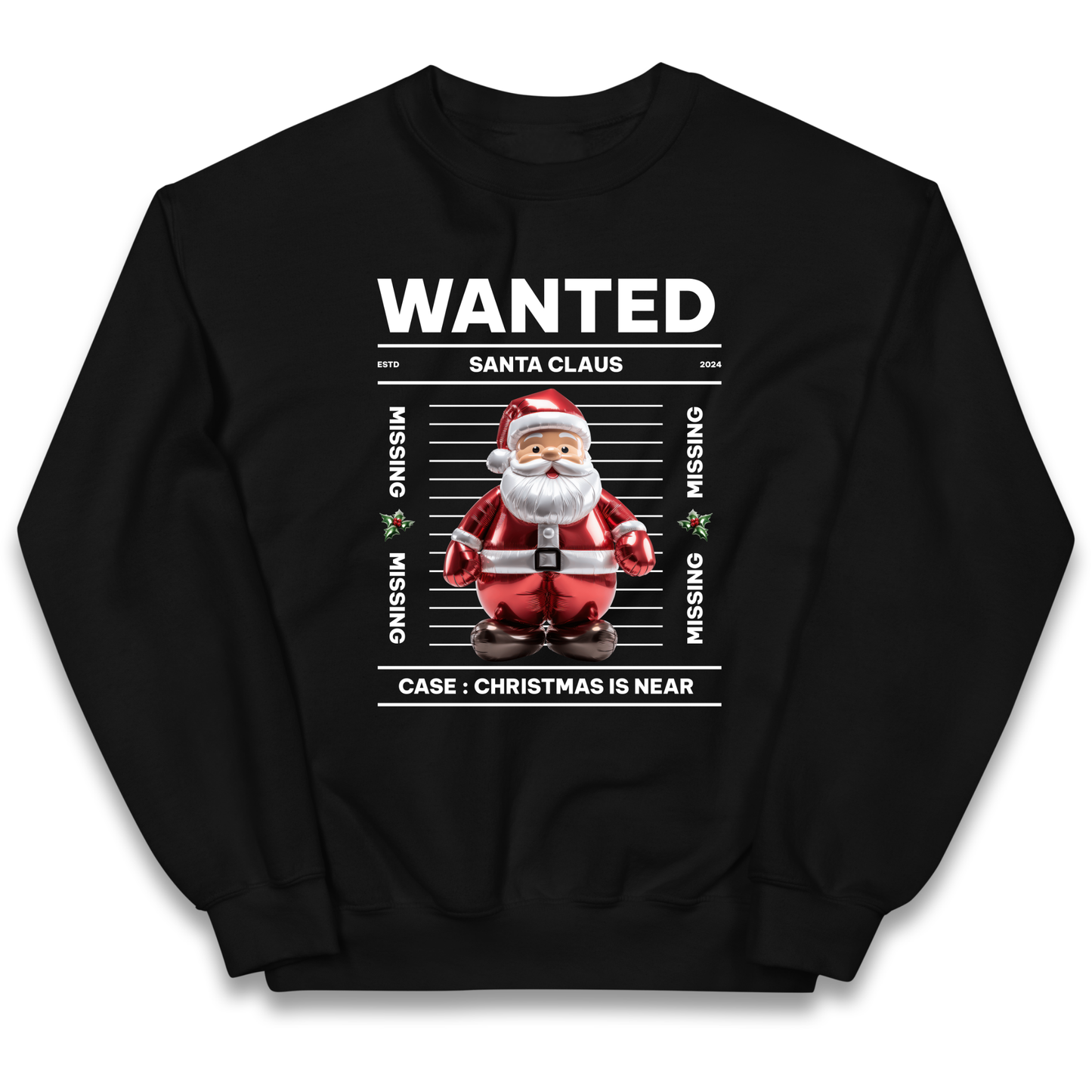 Wanted Santa Claus Christmas kids sweatshirt