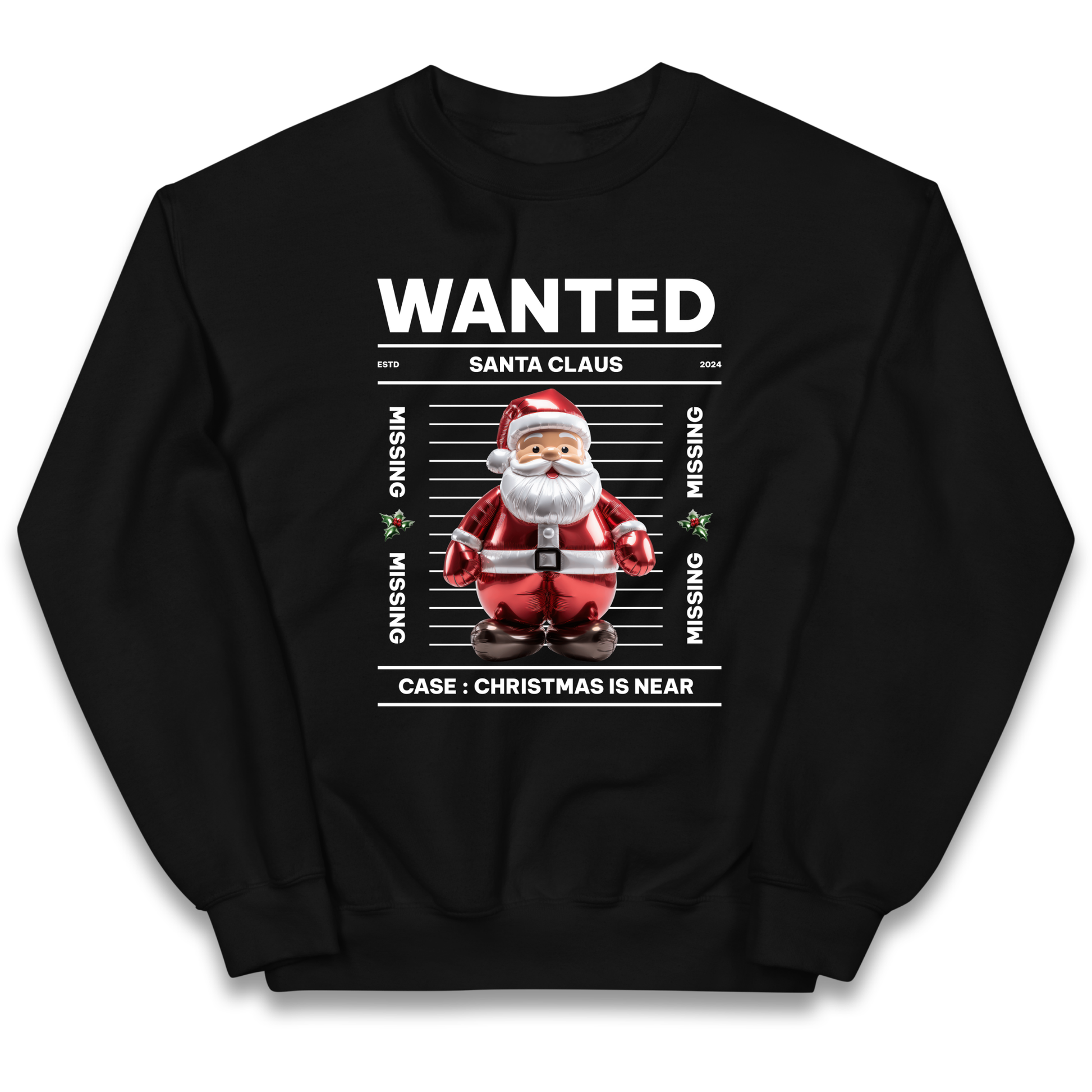Wanted Santa Claus Christmas kids sweatshirt