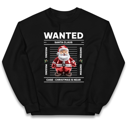 Wanted Santa Claus Christmas kids sweatshirt