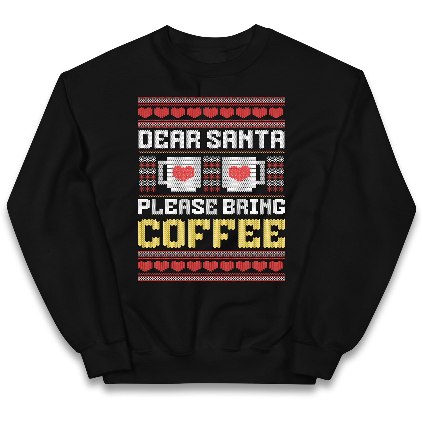 Dear Santa Please Bring Coffee kids sweatshirt