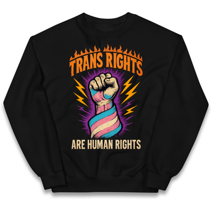 Trans Rights Are Human Rights kids sweatshirt