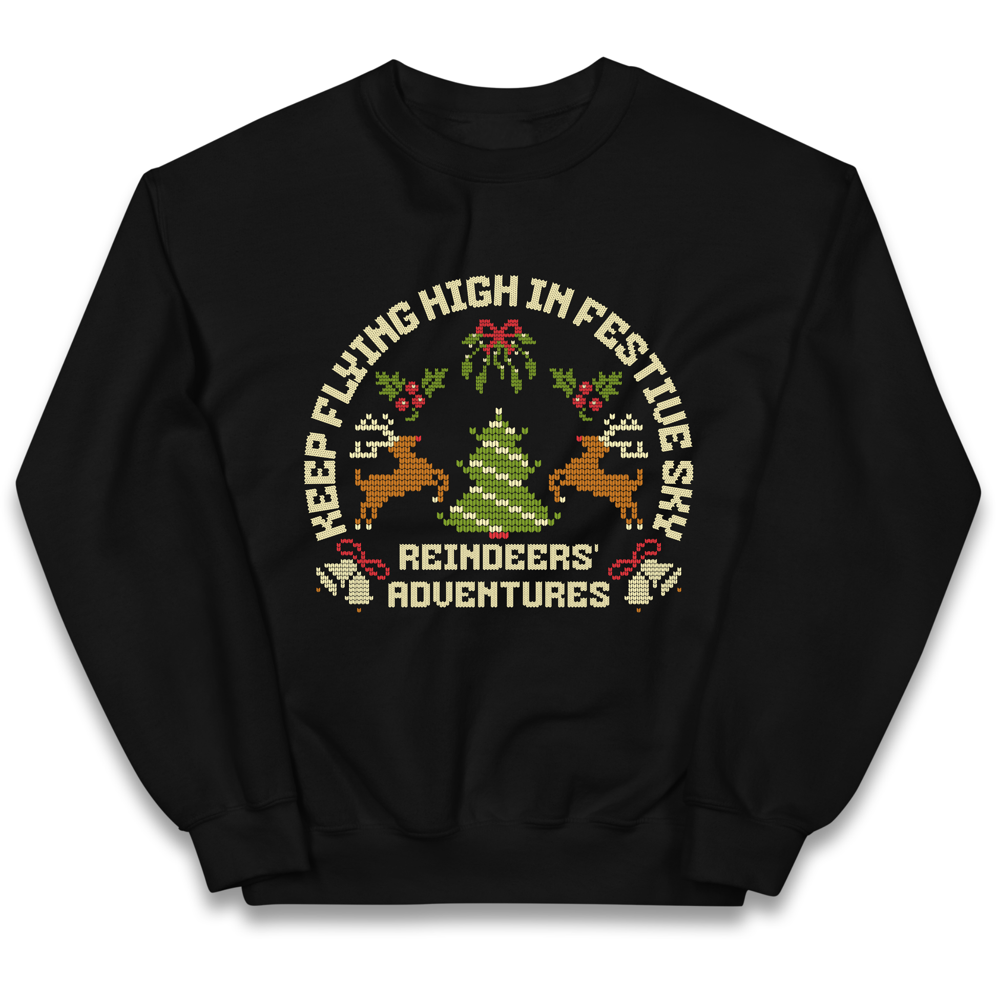 Keep Flying High In Festive Sky Christmas kids sweatshirt