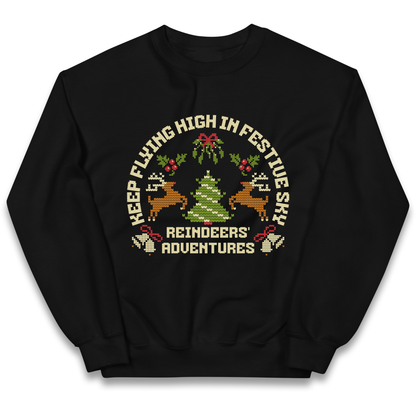 Keep Flying High In Festive Sky Christmas kids sweatshirt