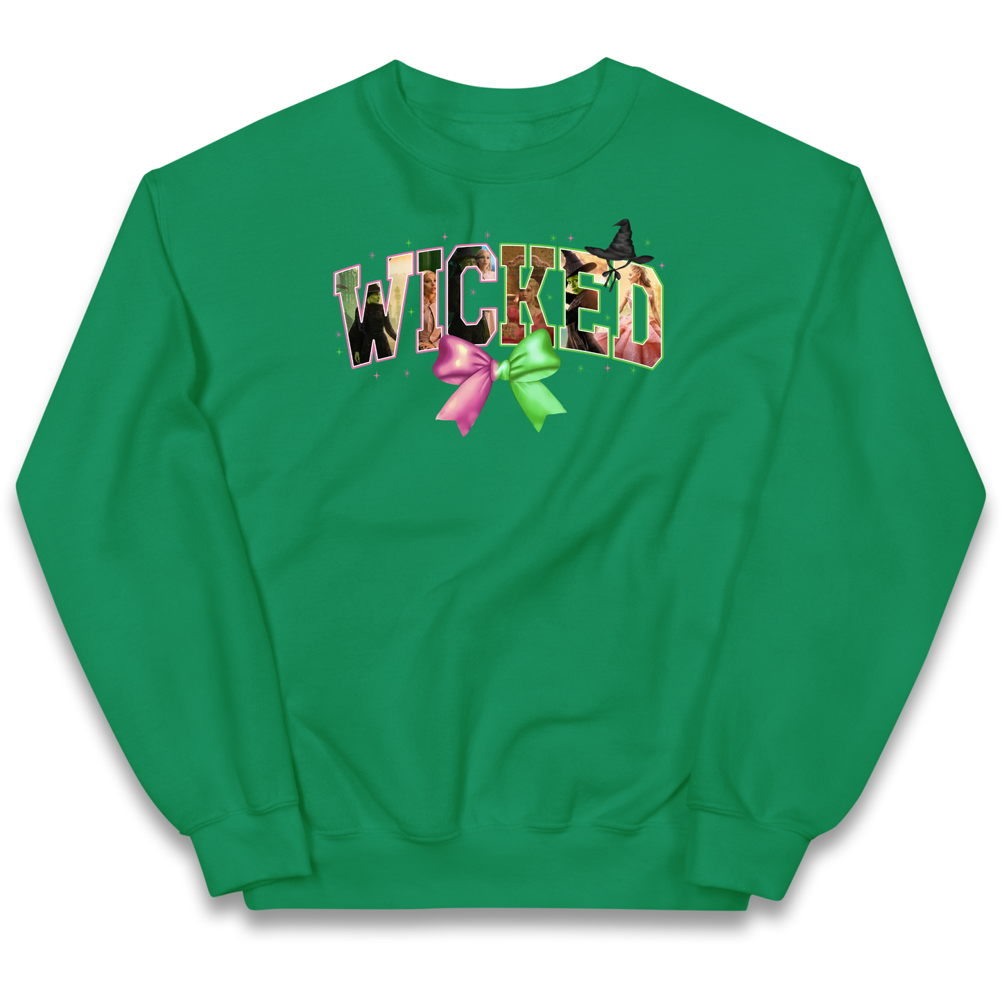 Wicked Pink and Green Bow Kids Jumper