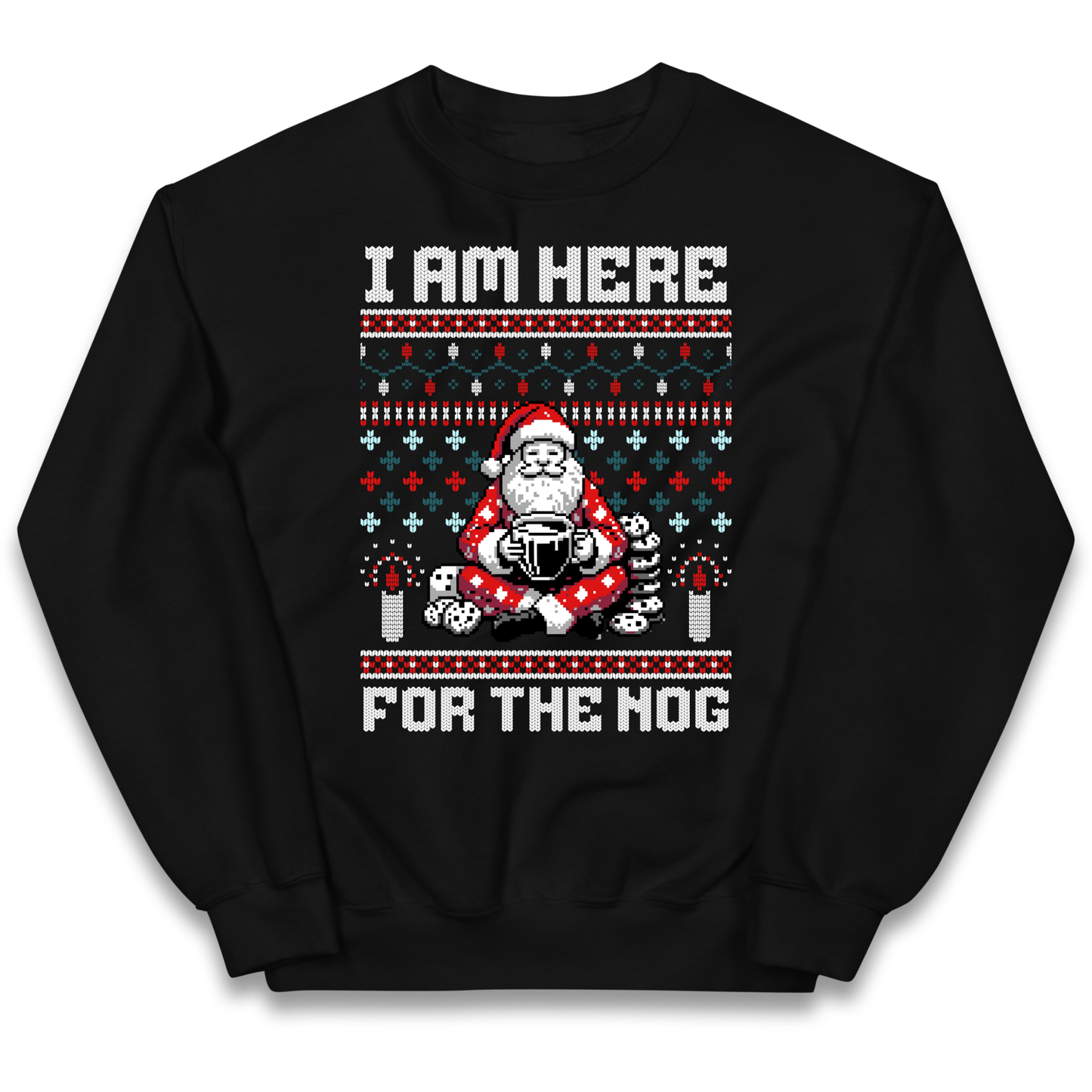 I am Here For The Nog Christmas kids sweatshirt