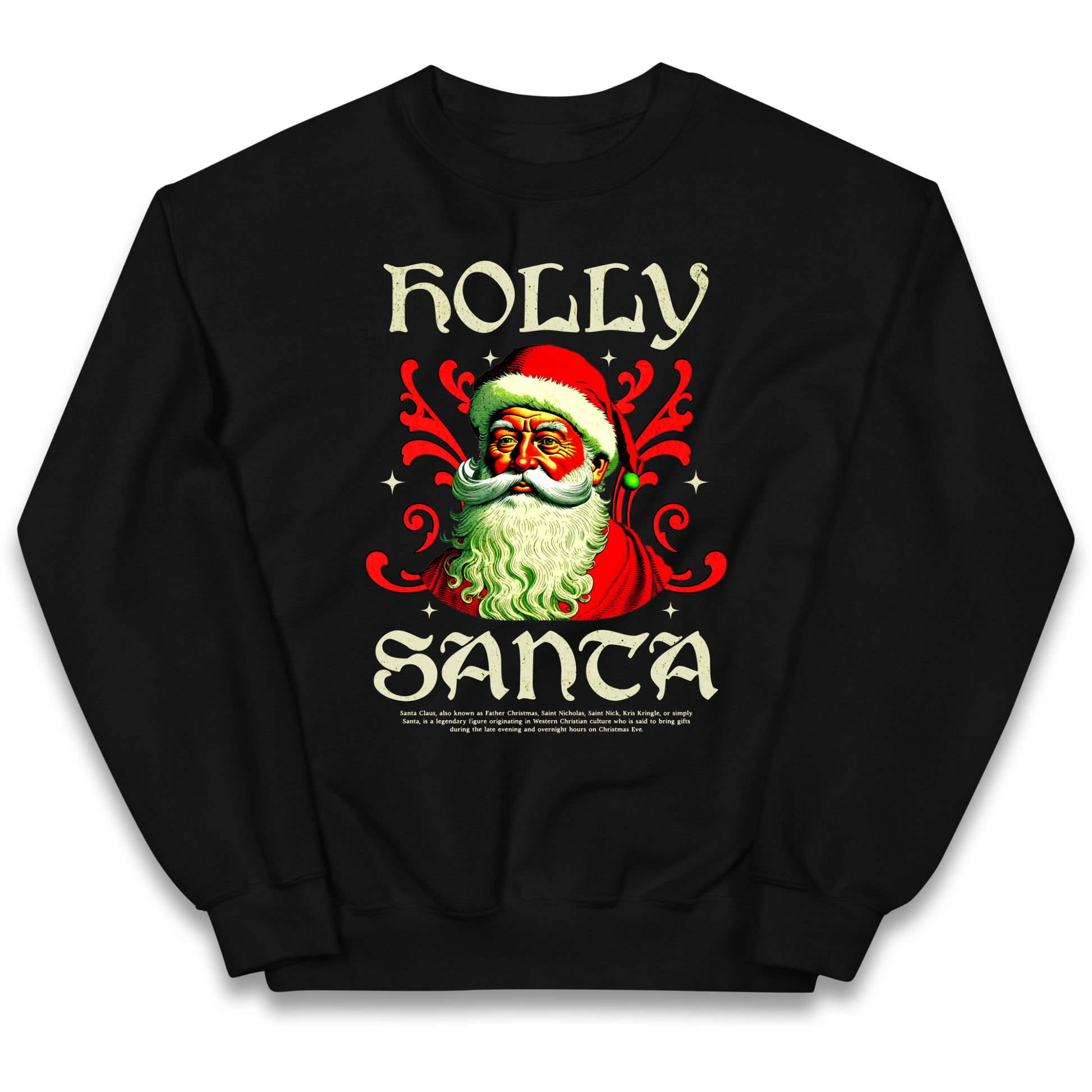 Holly Santa Christmas kids sweatshirt