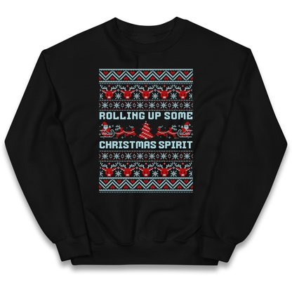 Rolling up Some Christmas Spirit kids sweatshirt