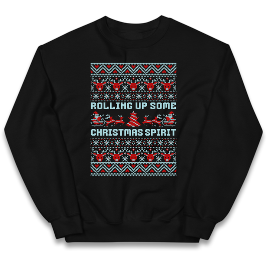 Rolling up Some Christmas Spirit kids sweatshirt
