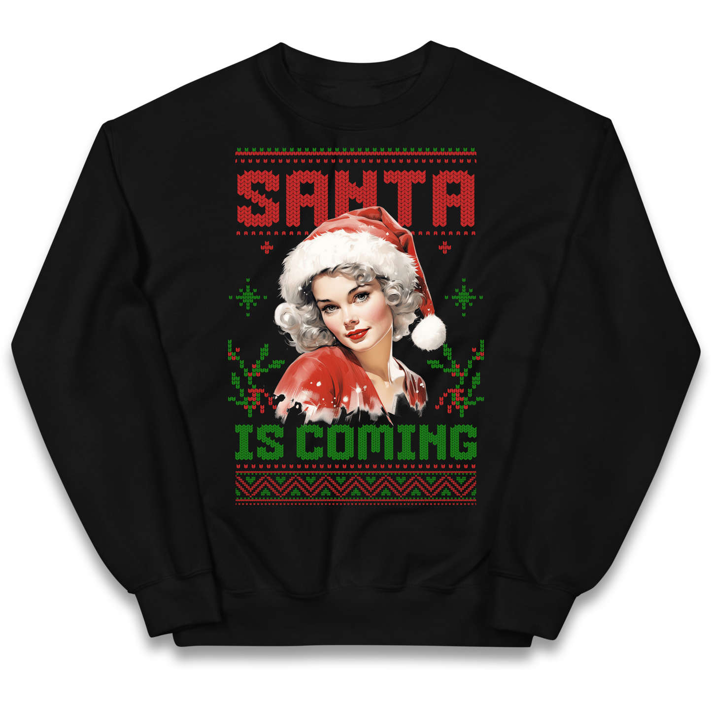 Santa is Coming Christmas kids sweatshirt