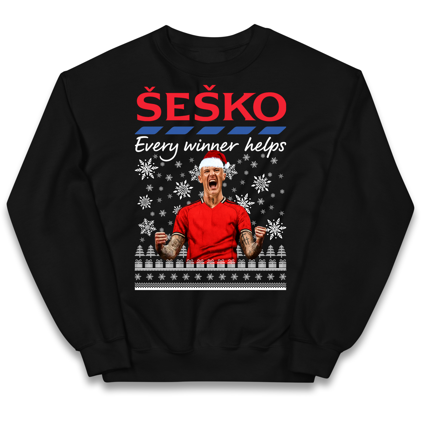 Benjamin Sesko Christmas Kids Sweatshirt