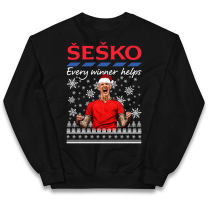 Benjamin Sesko Christmas Kids Sweatshirt