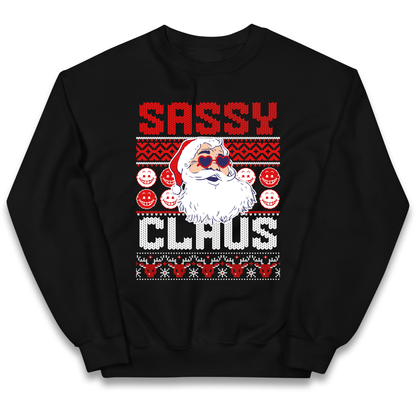 Sassy Claus Santa Christmas kids sweatshirt