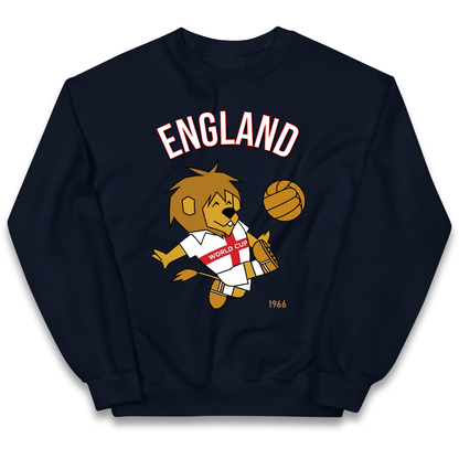 England World Cup Willie 1966 Football Kids Sweatshirt