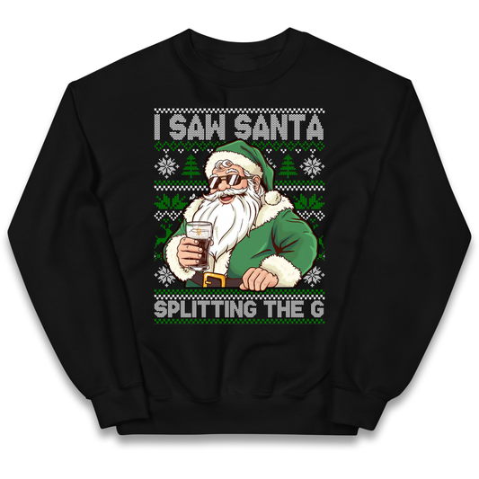Santa Splitting The G Kids Sweatshirt
