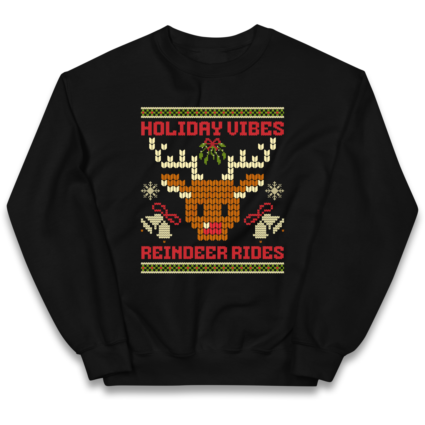 Holiday Vibes Reindeer Rides Christmas kids sweatshirt