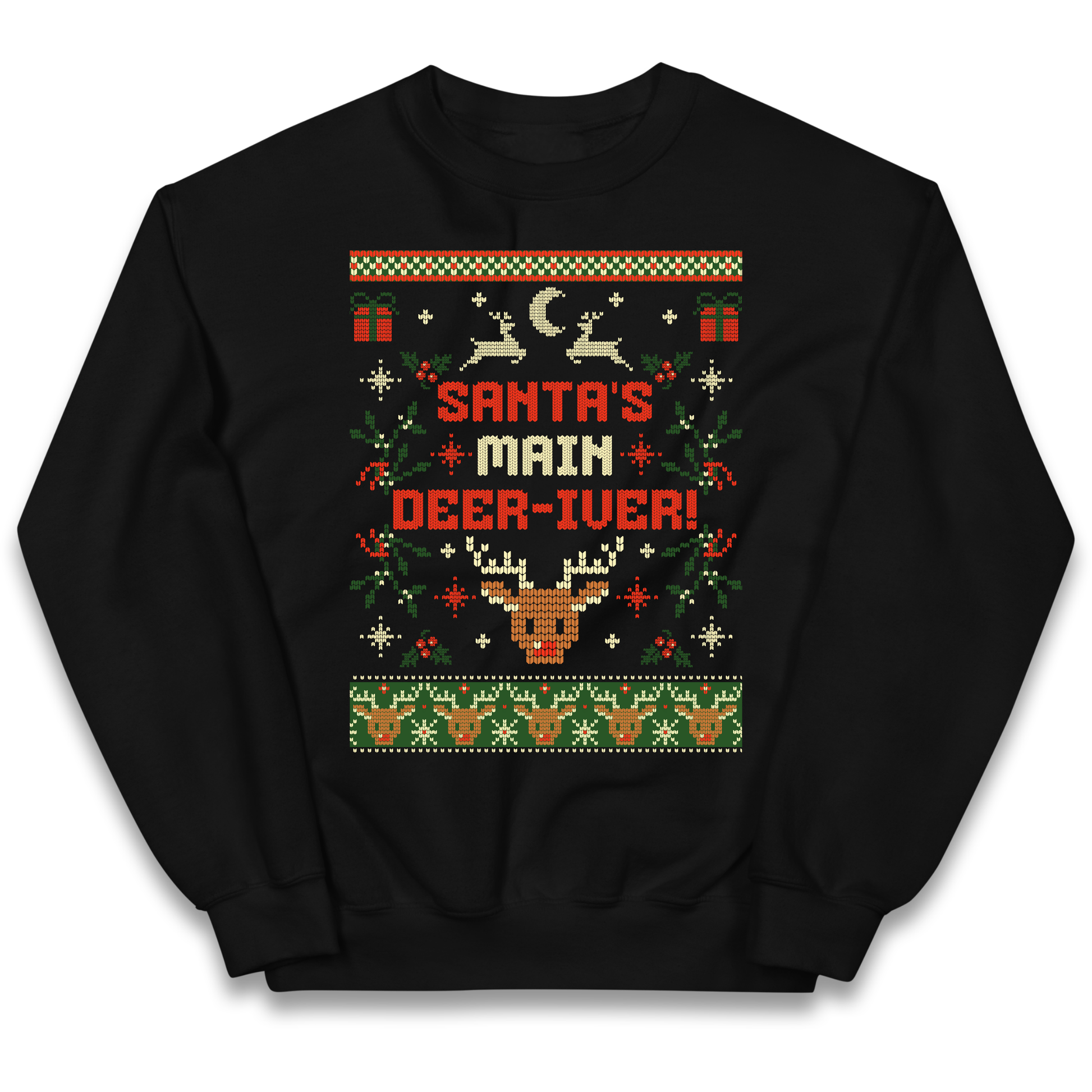 Santas Main Deer iver Christmas kids sweatshirt