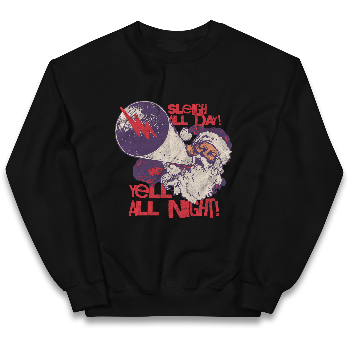Sleigh All Day Yell All Night Santa Christmas kids sweatshirt
