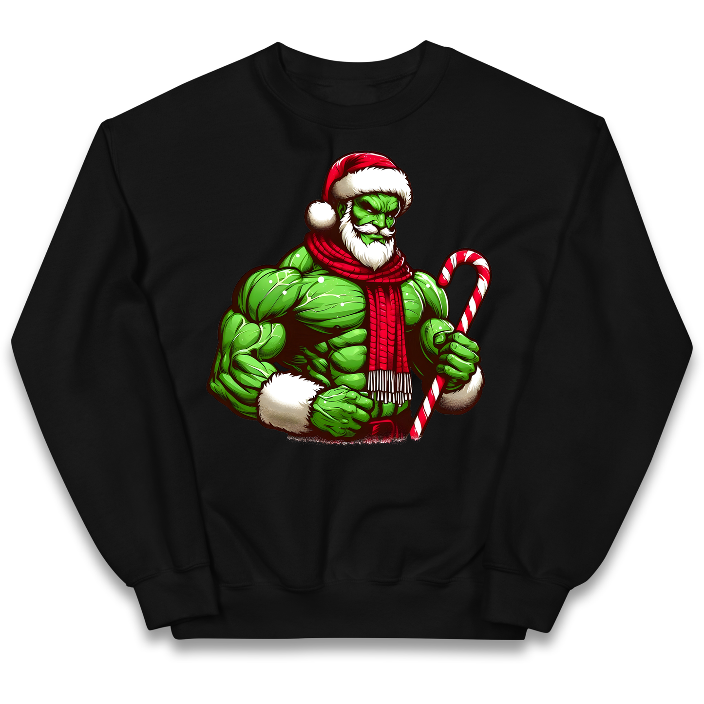 The Hulk Candy Cane Santa kids sweatshirt