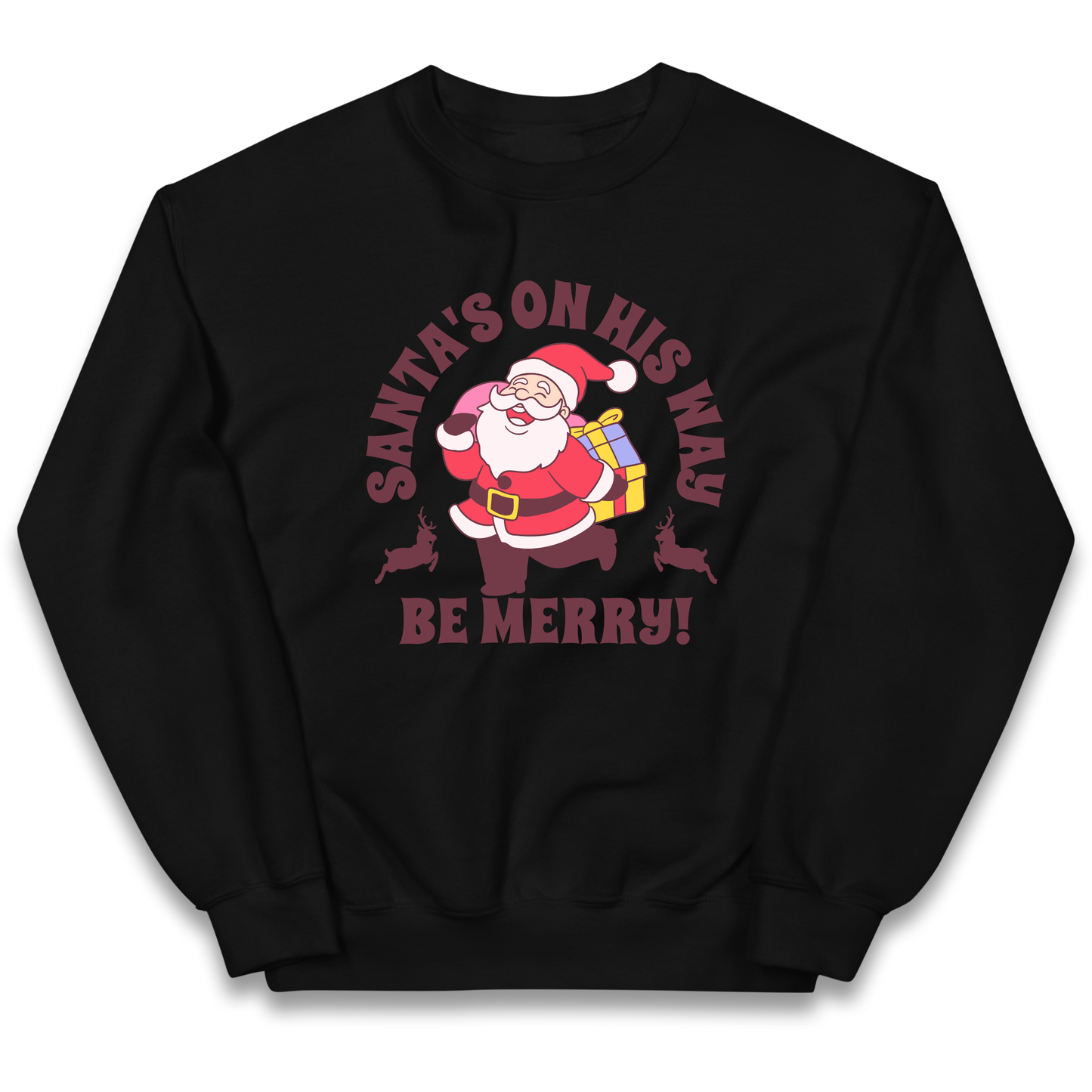 Santa's On His Way Christmas kids sweatshirt