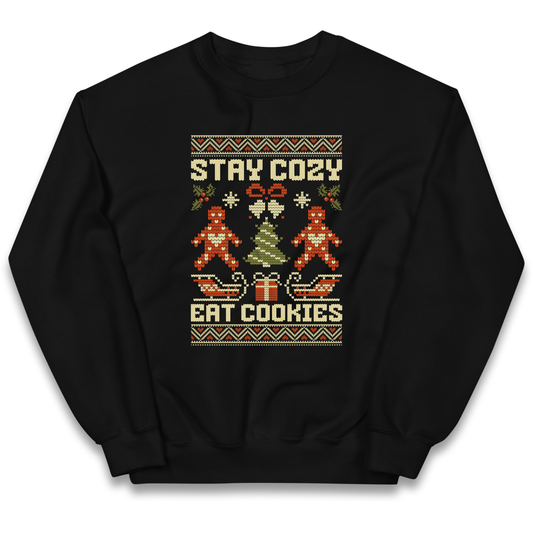 Stay Cozy Eat Cookies Christmas kids sweatshirt