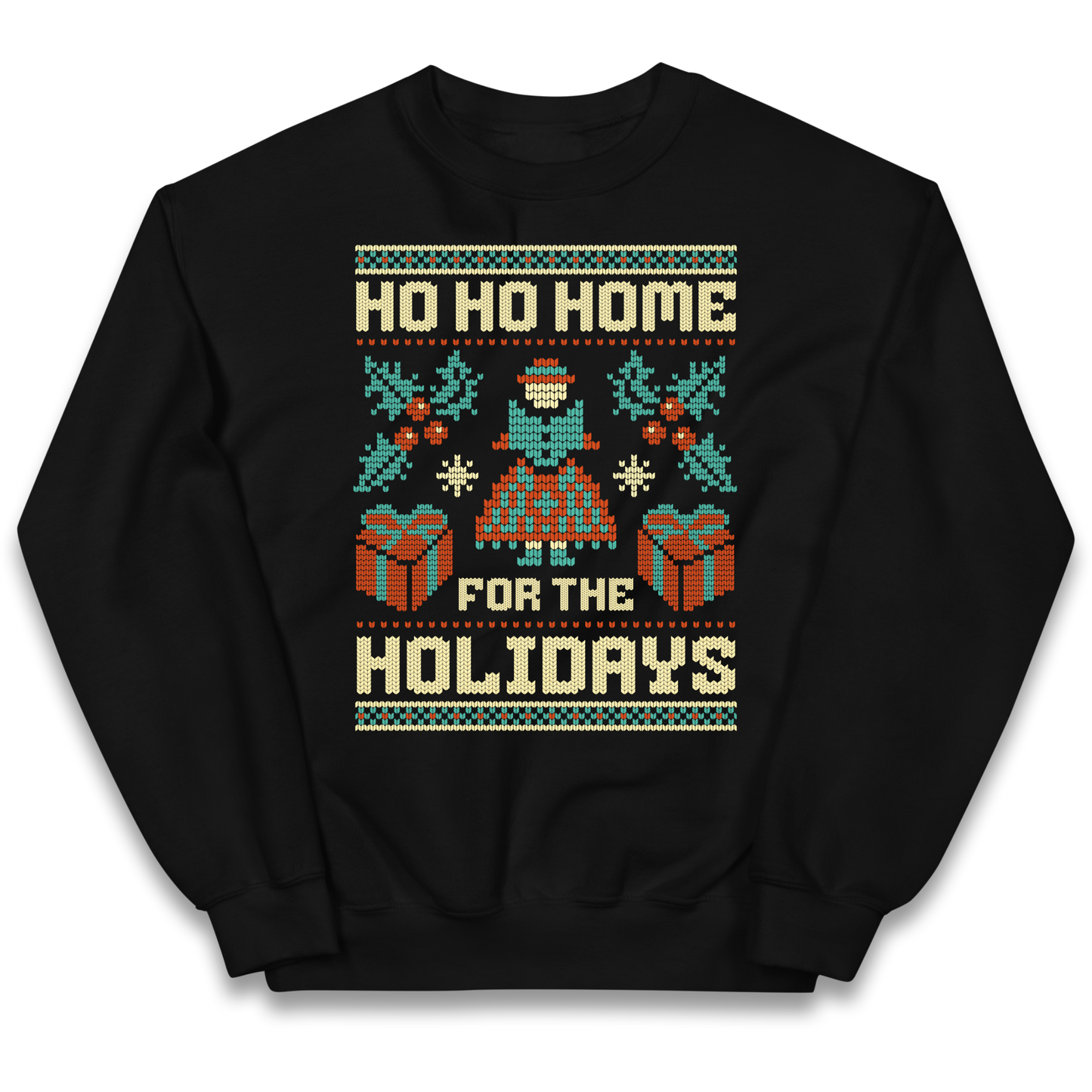 HO HO Home For the Holidays Christmas kids sweatshirt