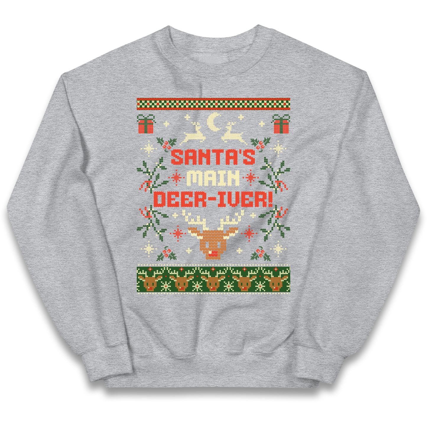 Santas Main Deer iver Christmas kids sweatshirt