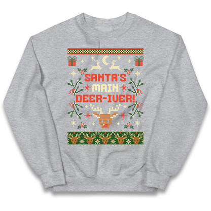 Santas Main Deer iver Christmas kids sweatshirt