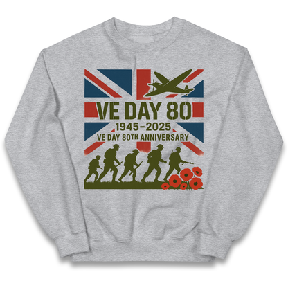 VE Day 80th Anniversary 1945 2025 kids sweatshirt