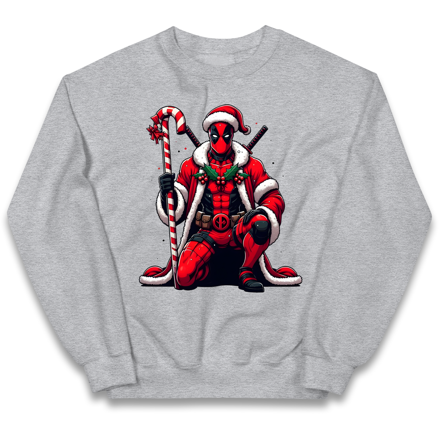 DeadPool Candy Cane Santa kids sweatshirt