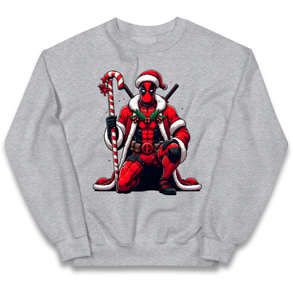DeadPool Candy Cane Santa kids sweatshirt