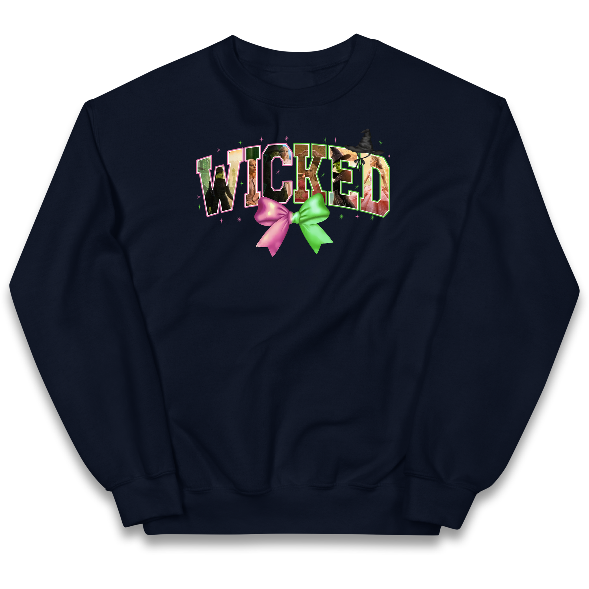 Wicked Pink and Green Bow Kids Jumper