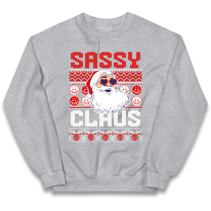 Sassy Claus Santa Christmas kids sweatshirt
