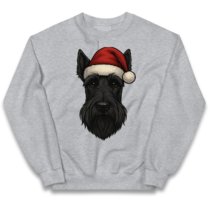 Scottish Terrier Face Christmas kids sweatshirt