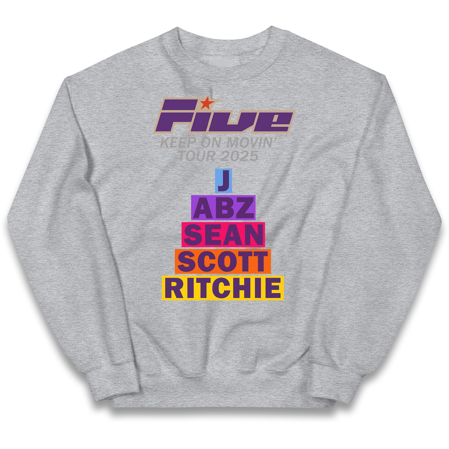 Five Keep On Movin' Tour 2025 kids sweatshirt
