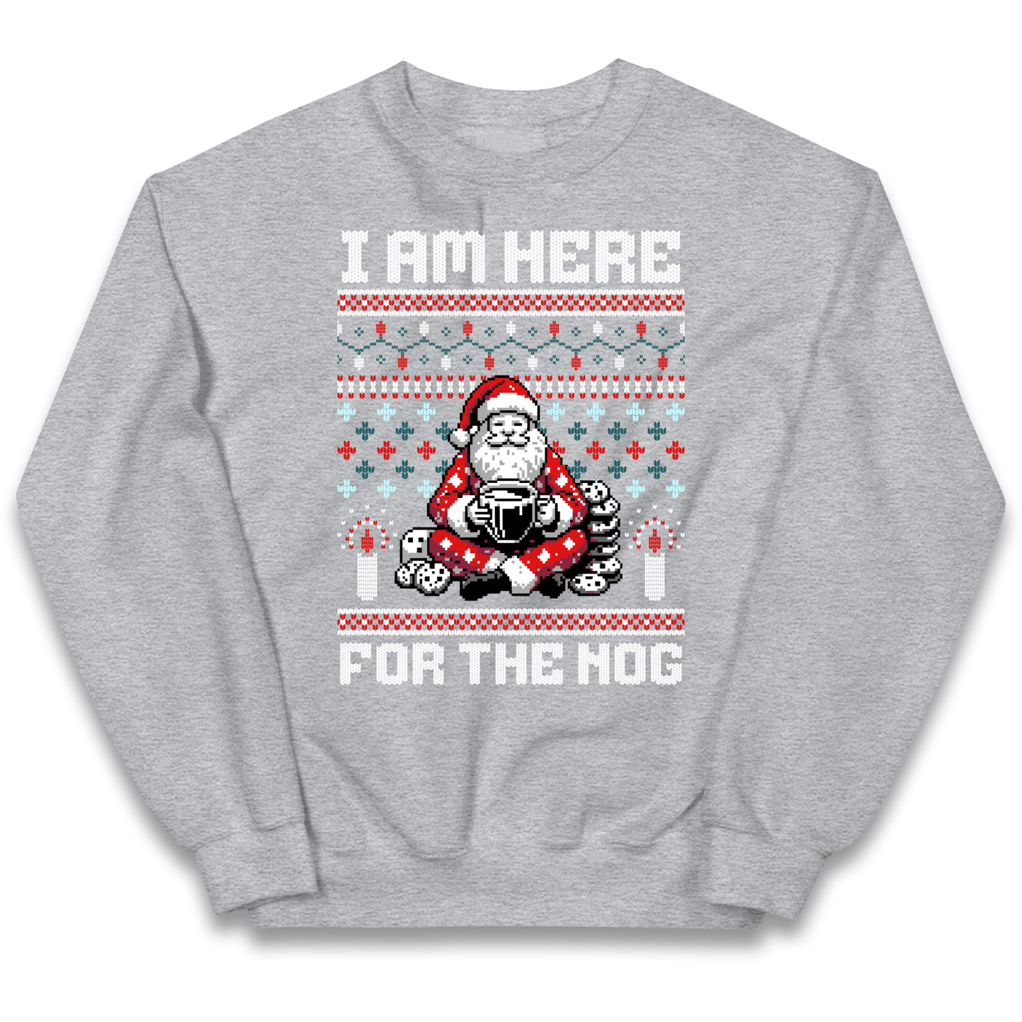I am Here For The Nog Christmas kids sweatshirt