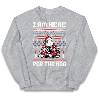 I am Here For The Nog Christmas kids sweatshirt