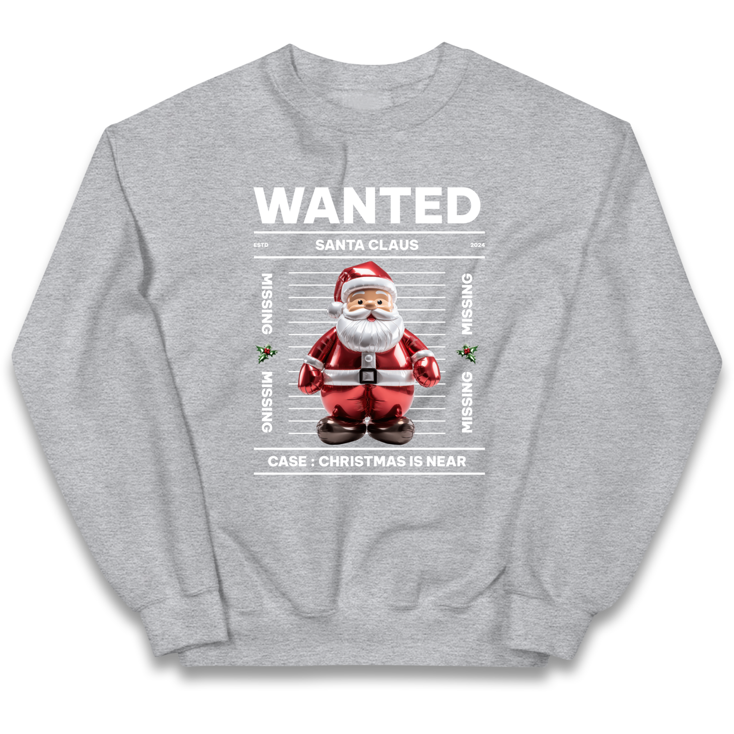 Wanted Santa Claus Christmas kids sweatshirt