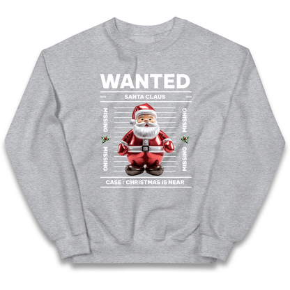 Wanted Santa Claus Christmas kids sweatshirt