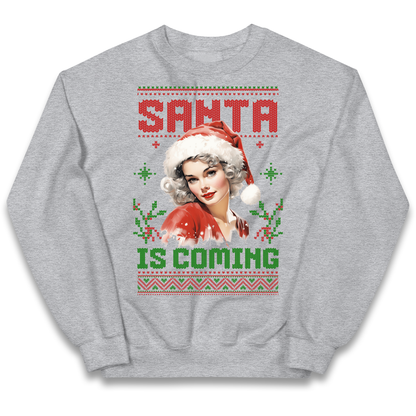 Santa is Coming Christmas kids sweatshirt
