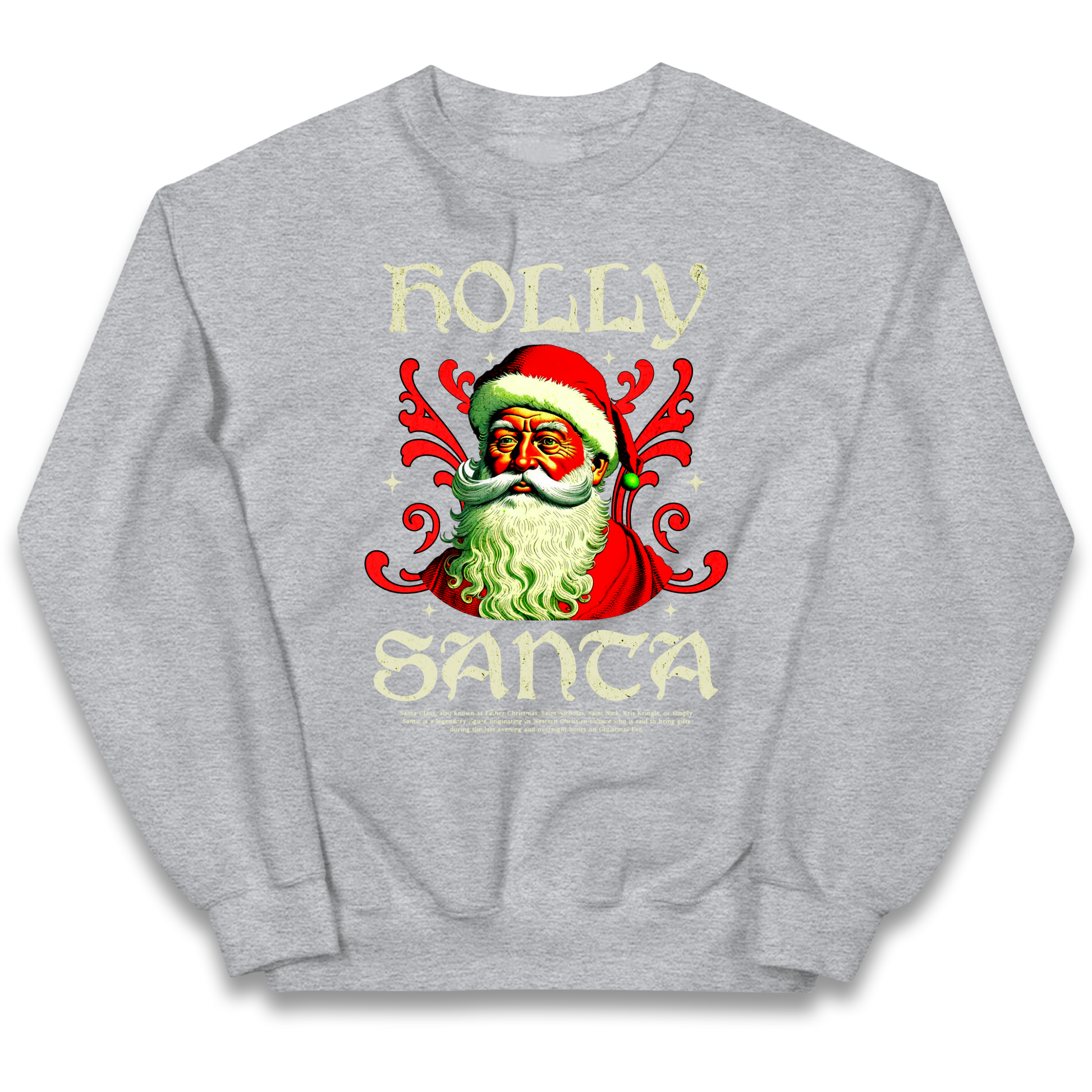 Holly Santa Christmas kids sweatshirt