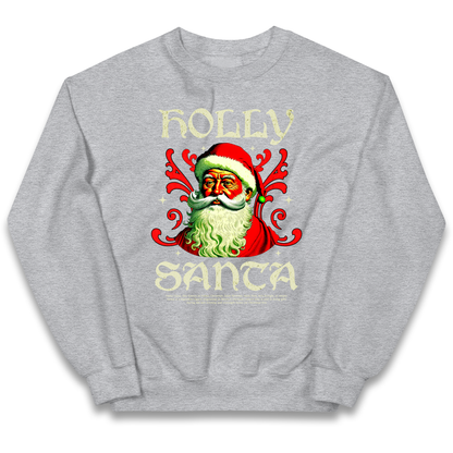 Holly Santa Christmas kids sweatshirt