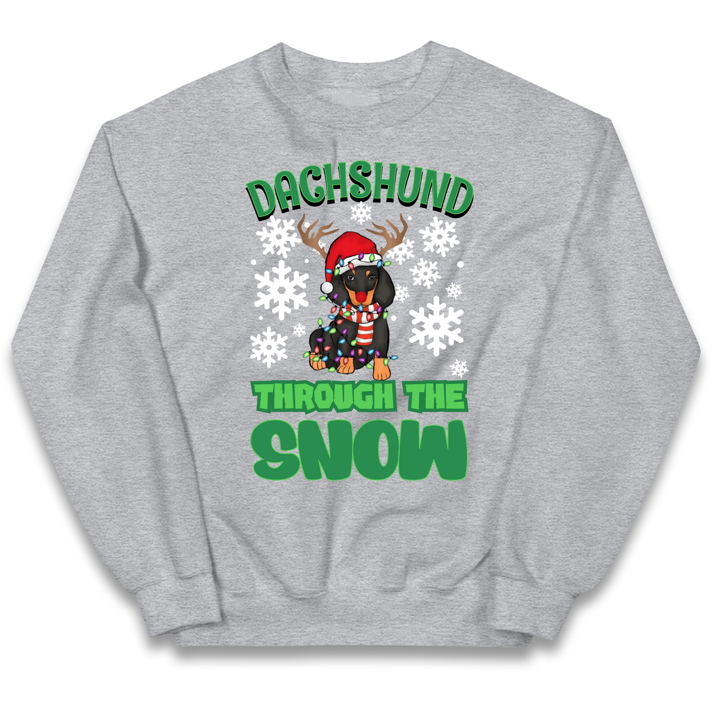 Dachshund Through The Snow Christmas kids sweatshirt