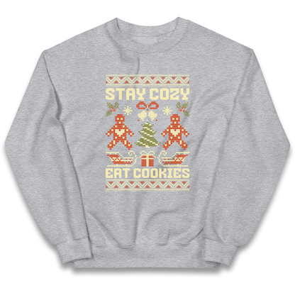 Stay Cozy Eat Cookies Christmas kids sweatshirt