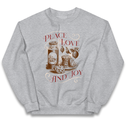 Peace Love And Joy Christmas kids sweatshirt